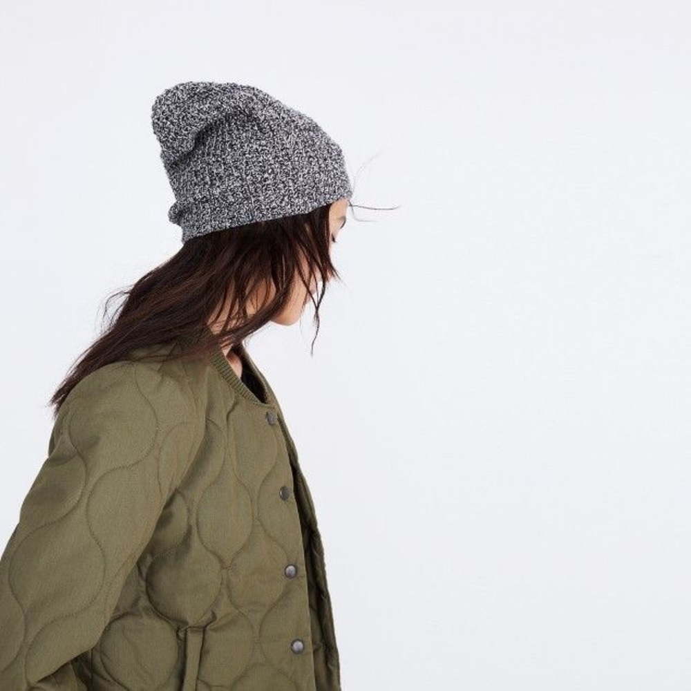Charcoal Grey Waffle Slouchy Beanie